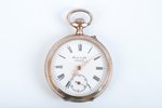 карманные часы, "Brenet", начало 20-го века, серебро, 84 проба, 29.6 г, в исправном состоянии, д = 3...
