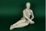 figurine, Girl with a book, porcelain, Riga (Latvia), USSR, Riga porcelain factory, molder - V.Petro...