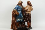 figurine, Three farm collective workers, ceramics, USSR, sculpture's work, the 50ies of 20th cent.,...