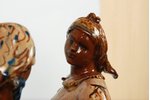 statuete, Trīs kolhoznieces, keramika, PSRS, autordarbs, 20 gs. 50tie gadi, ~40 cm, Iespējams autore...