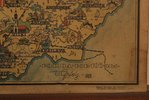 плакат, Карта Латвии "Путешествуй по родной земле", 1938 г., 45 х 65 см, дефект...