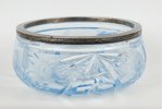 candy-bowl, silver, crystal, 875 standard, the 20-30ties of 20th cent., Latvia, height 10 cm, diamet...