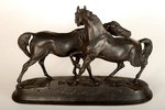 figurative composition, "Horses in the wild", cast iron, 33.7 x 50.9 x 20.6 cm, weight 11 080 g., Ru...