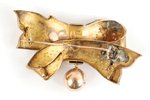 gold, 56 standard, 13.09 g., ~1898-1907, Russia, 66 x 33 cm, river pearls, enamel, defect...
