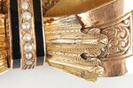 gold, 56 standard, 13.09 g., ~1898-1907, Russia, 66 x 33 cm, river pearls, enamel, defect...
