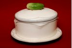 butter dish, Cucumber, M.S. Kuznetsov manufactory, Russia, the beginning of the 20th cent....