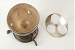 egg boiler, Genniger & Co, 25 x 11 cm, silver plated, metal, Russia, Poland, the beginning of the 20...