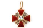 ordenis, Svētas Annas 3. pakāpes, zelts, Krievijas Impērija, 20.gs. sākums...