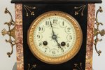 table clock, Oislieh Sarthe, France, the 19th cent., bronze, marble, working condition, 37 x 25 cm...