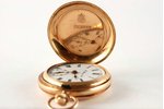 kabatas pulkstenis, "Moser", Šveice, 20. gs. sākums, zelts, 56 prove, nav stikla, mehānisms ir darba...