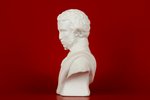 figurine, бюст Pushkin, bisque, Riga (Latvia), M.S. Kuznetsov manufactory, the 30ties of 20th cent.,...