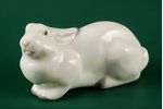 figurine, Alpine hare, porcelain, USSR, LFZ - Lomonosov porcelain factory, the 40ies of 20th cent.,...