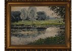 Пладерс Отто (1897 - 1970), Пейзаж с рекой, 1942 г., фанера, масло, 49.5 x 70 см...