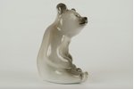 figurine, Bear cub, porcelain, USSR, LFZ - Lomonosov porcelain factory, the 40ies of 20th cent., 9 c...