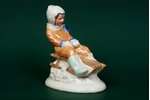 figurine, Girl on a sledge, porcelain, Riga (Latvia), USSR, Riga porcelain factory, molder - Zina Ul...