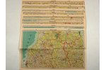карта, Большая карта Латвии, 20-30е годы 20-го века, 9 карт и приложение...