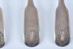 spoon, silver, 84 standard, 418 g, 1844, St. Petersburg, Russia, 6 psc., A.E....