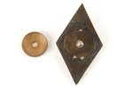 badge, University Rhomb, silver, USSR, 40ies of 20 cent., 48 x 27 mm...