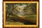 Vinters Edgars (1919-2014), Meža upīte, 1954 g., kartons, eļļa, 18 x 25 cm...
