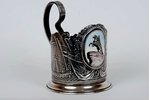 tea glass-holder, Cavalryman, german silver, USSR, the 60-80ies of 20th cent....