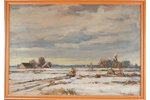 Лаува Янис (1906 - 1986), "Зима", ~ 1980 г., картон, масло, 52 x 73 см...