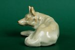 figurine, Dog, porcelain, Riga (Latvia), USSR, Riga porcelain factory, the 50ies of 20th cent., 6 cm...