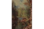 Kalvāns Vitālijs (1909-1965), "Pērses ūdenskritums", kartons, eļļa, 34 x 23.5 cm...