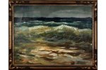 Zviedris Aleksandrs (1905-1993), Sea, canvas, veneer, oil, 50 x 64 cm...