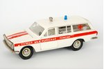 car model, GAZ 24 02 Volga Nr. А24, "Ambulance", "Drib", decals, metal, USSR, ~ 1979...