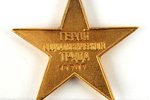 komplekts, Socialistiskā darba varoņa zvaigzne un Ļeņina ordenis. Apbalošnas dokumenti., zelts, plat...