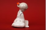 figurine, Girl with a book, porcelain, Riga (Latvia), USSR, Riga porcelain factory, the 50ies of 20t...