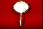 mirror, silver, weight listed with out glass, 875 standard, 232,5 g, ~ 1930, Latvia...