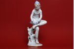 statuete, Daiļslidotāja, porcelāns, PSRS, LFZ - Lomonosova porcelāna rūpnīca, modeļa autors - S.B. V...