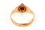 gold, 56 standard, 2.5 g., the size of the ring 17.5, garnet, the beginning of the 20th cent., Russi...