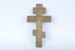 Crucifix, bronze, 1-color enamel, Russia, the beginning of the 20th cent., 25 x 14 cm, 350.60 g....