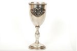 little glass, silver, 12.8 cm, 875 standard, 49 g, the 20-30ties of 20th cent., Riga, Latvia...