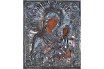 Tihvinas Dievmāte, dēlis, sudrabs, gleznojums, 84 prove, Krievijas impērija, 19. gs., 30 x 25 cm...