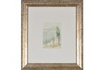 Mangolds Herberts (1901-1978), Rīts, papīrs, akvarelis, 9.5 х 6.5 cm...
