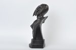 bust, Mefistofelis, cast iron, 28.5 cm, weight 2580 g., Russia, Kasli, 1903, moulder O.Samoilin, fea...