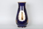 vase, cobalt, Rīga porcelain factory, Riga (Latvia), USSR, the 70-80ies of 20th cent., 31 cm...