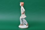 figurine, Skater, porcelain, USSR, LFZ - Lomonosov porcelain factory, the 60ies of 20th cent., 20 cm...