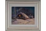 Kūlainis Nikolajs (1901 – 1975), Ziemas ainava Amālijas ielā Rīgā, 1969 g., kartons, eļļa, 25.5 x 36...