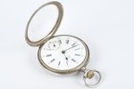 pocket watch, "Omega", Switzerland, the beginning of the 20th cent., silver, 84 standart, d = 45 mm...