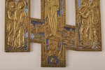 Crucifix, copper alloy, casting, 3-color enamel, Russia, the 19th cent., 23 х 15 cm...