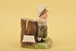 figurine, Matches box holder "Boy with geese", bisque, Russia, Gardner manufactory, the 19th cent.,...