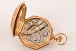 kabatas pulkstenis, "Perret & Fils", strādājoši, Šveice, zelts, 56 prove, zelts svārs ~12.8 g, diame...