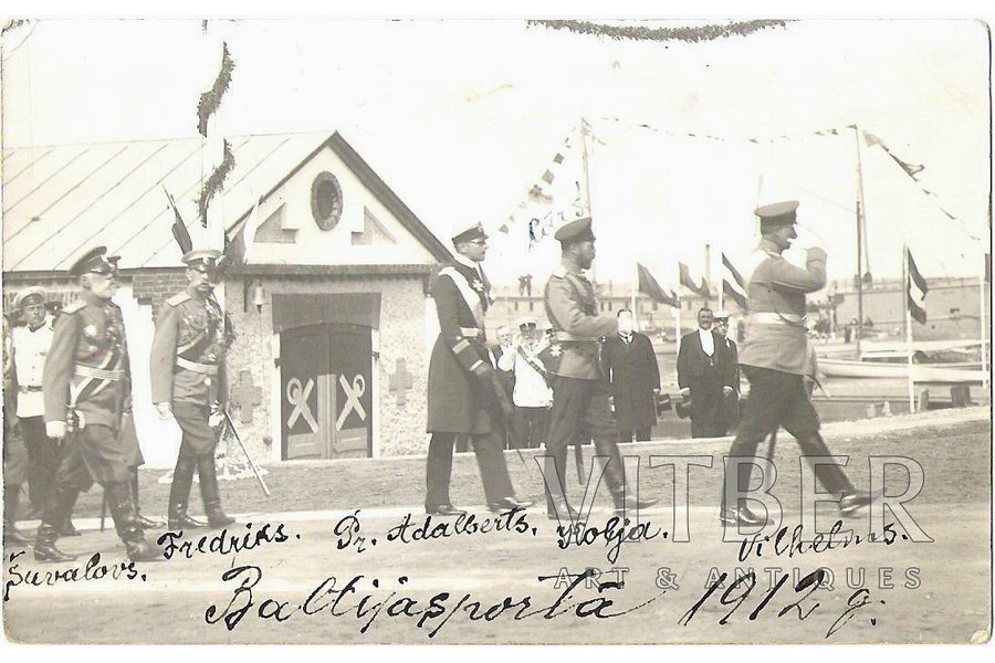 postcard, His Majesty Russian Empire emperor Nicholas II in Baltic port (Riga), 1912