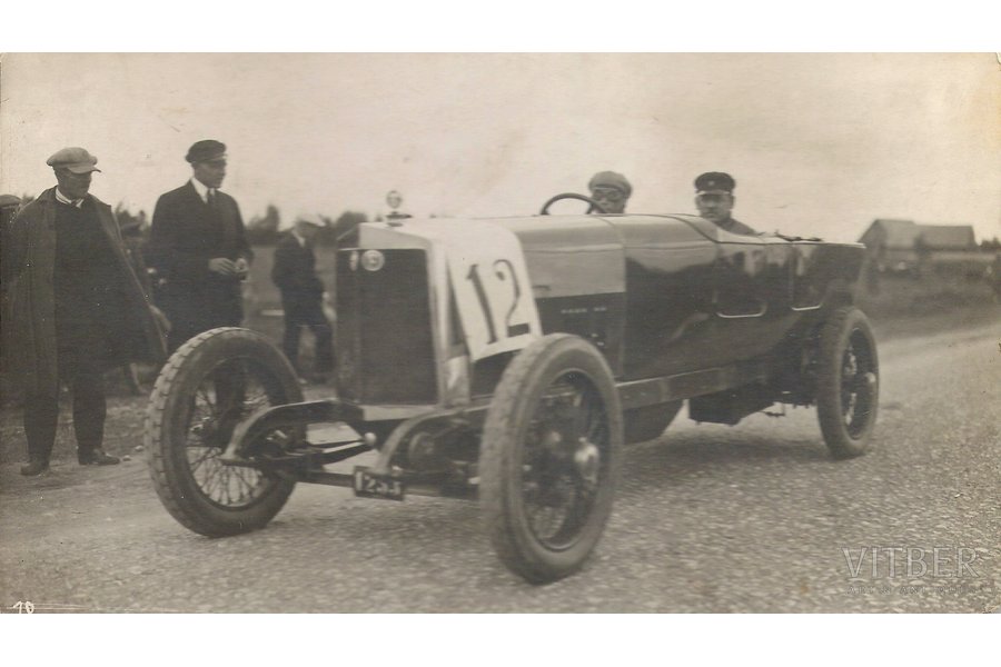 открытка, Спортивный автомобиль, начало 20-го века, 7.5 х 13.5 см