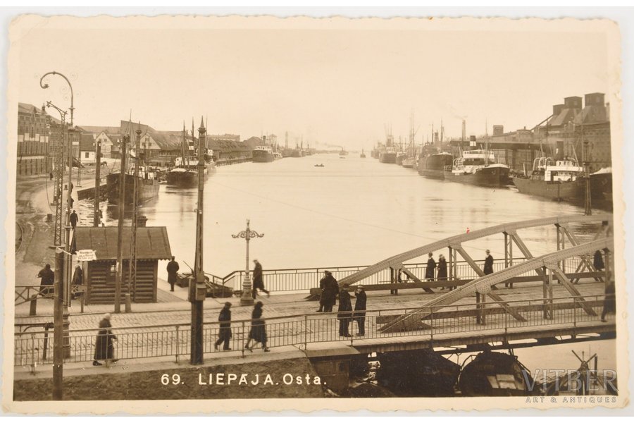 фотография, Лиепая, порт, 1939 г., 8.5 х 13.5 см