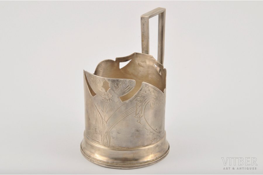 tea glass-holder, silver, 84 standard, 93 g, 1908, Moscow, Russia, master A.Karpov